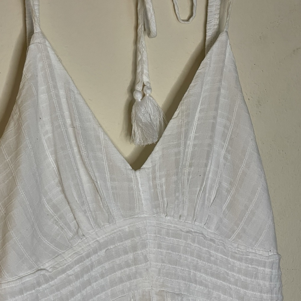 American Eagle White Babydoll Mini Dress Strappy Open‎ Back Size Large NWT - Picture 4 of 11